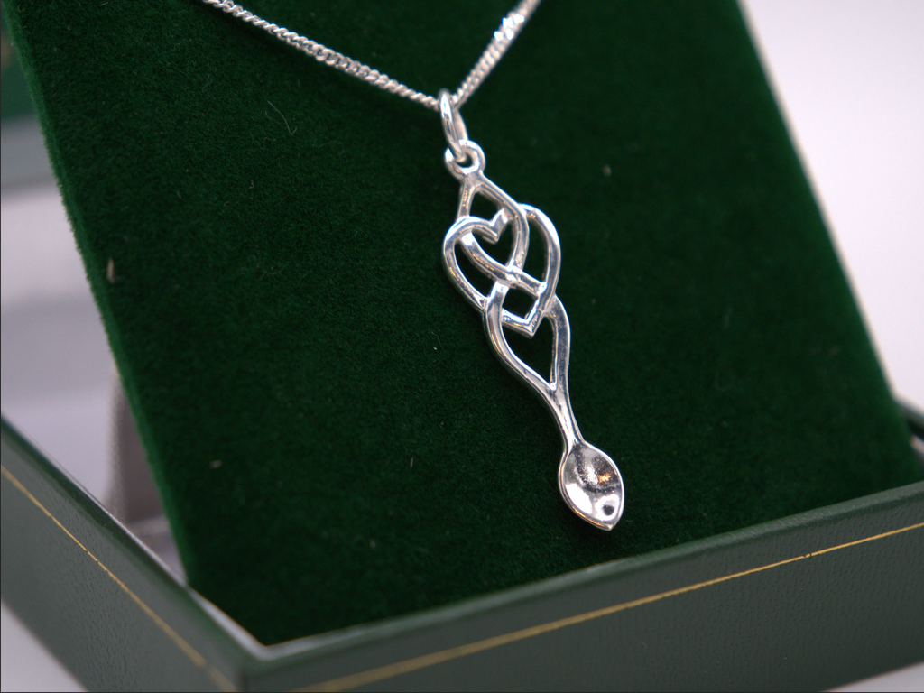 Celtic Knot Heart Lovespoon Necklace