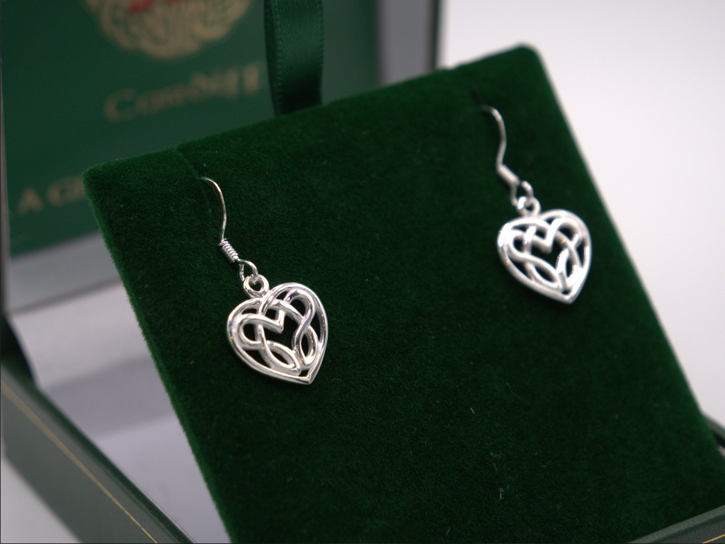 Celtic Knot Heart Earrings