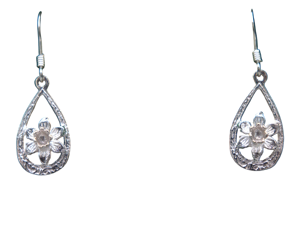 Oval Daffodil Drop Earrings