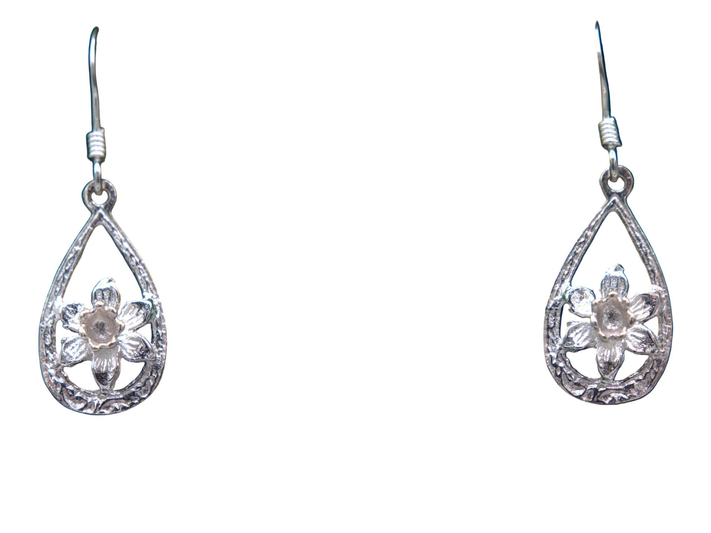 Oval Daffodil Drop Earrings