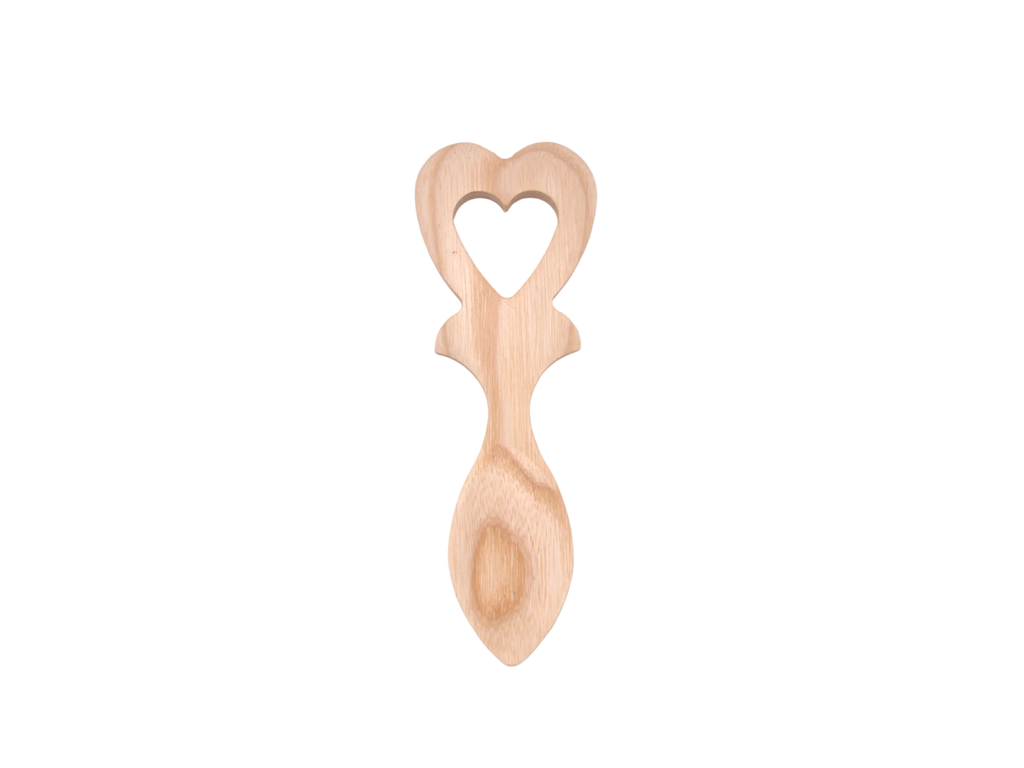 Welsh Love Spoon with Single Heart