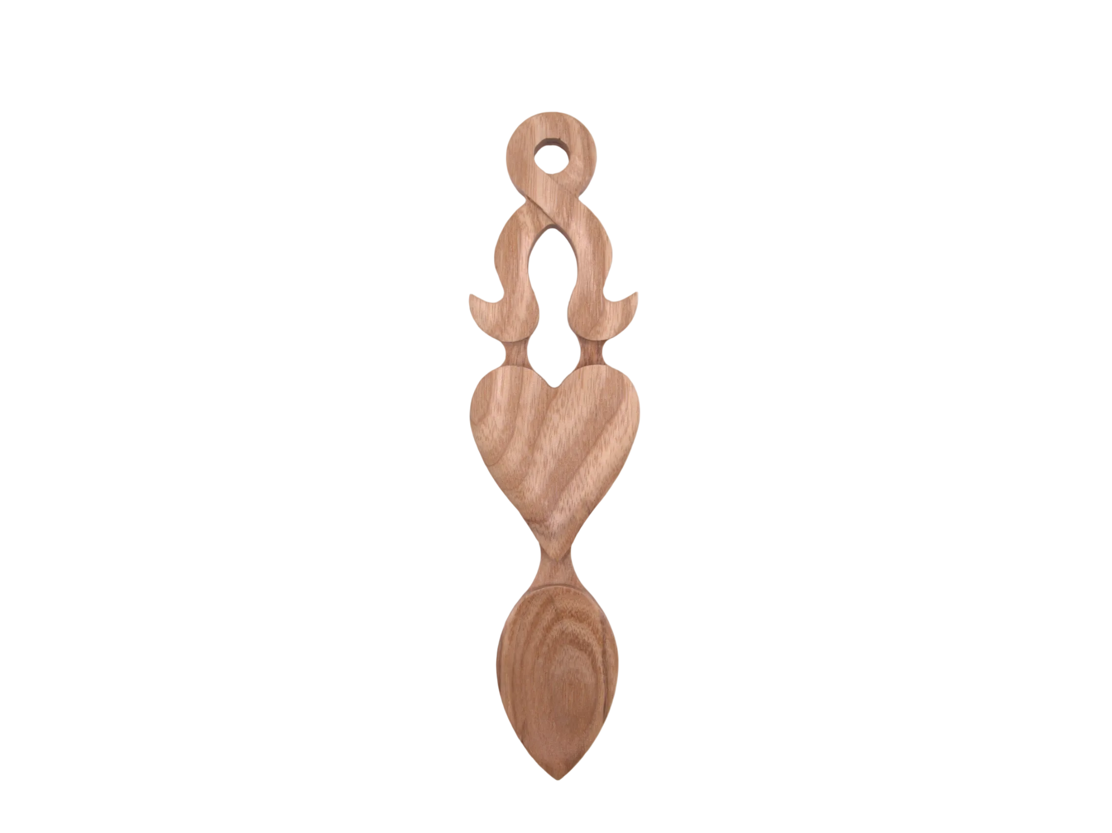 Welsh Love Spoon with Knot and Heart
