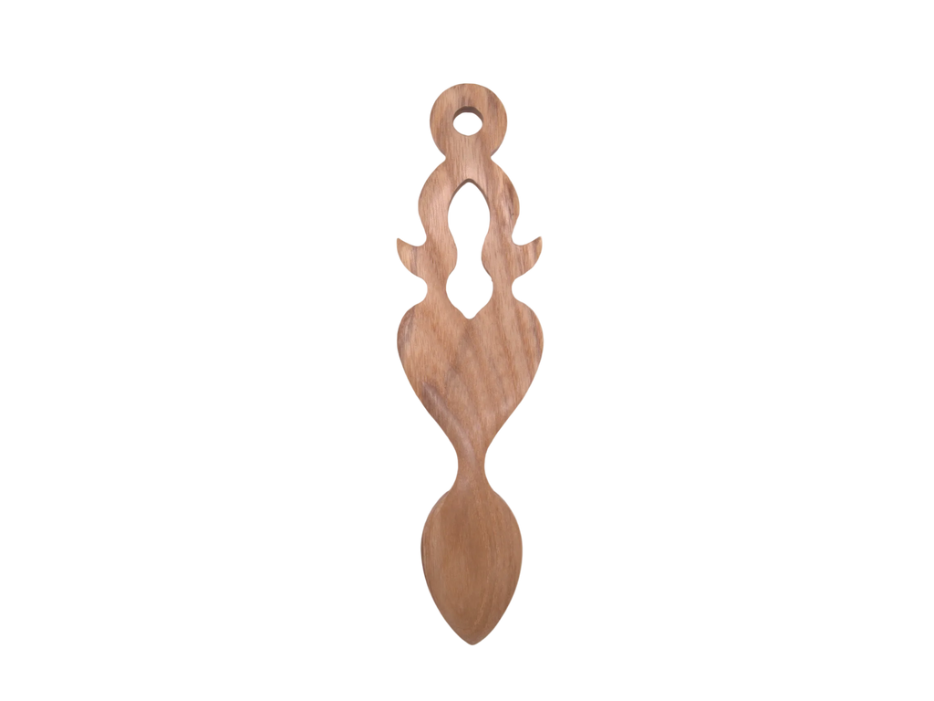 Welsh Love Spoon with Knot and Heart