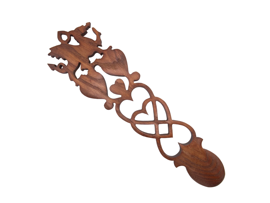 Welsh Dragon Heart Knot Love Spoon