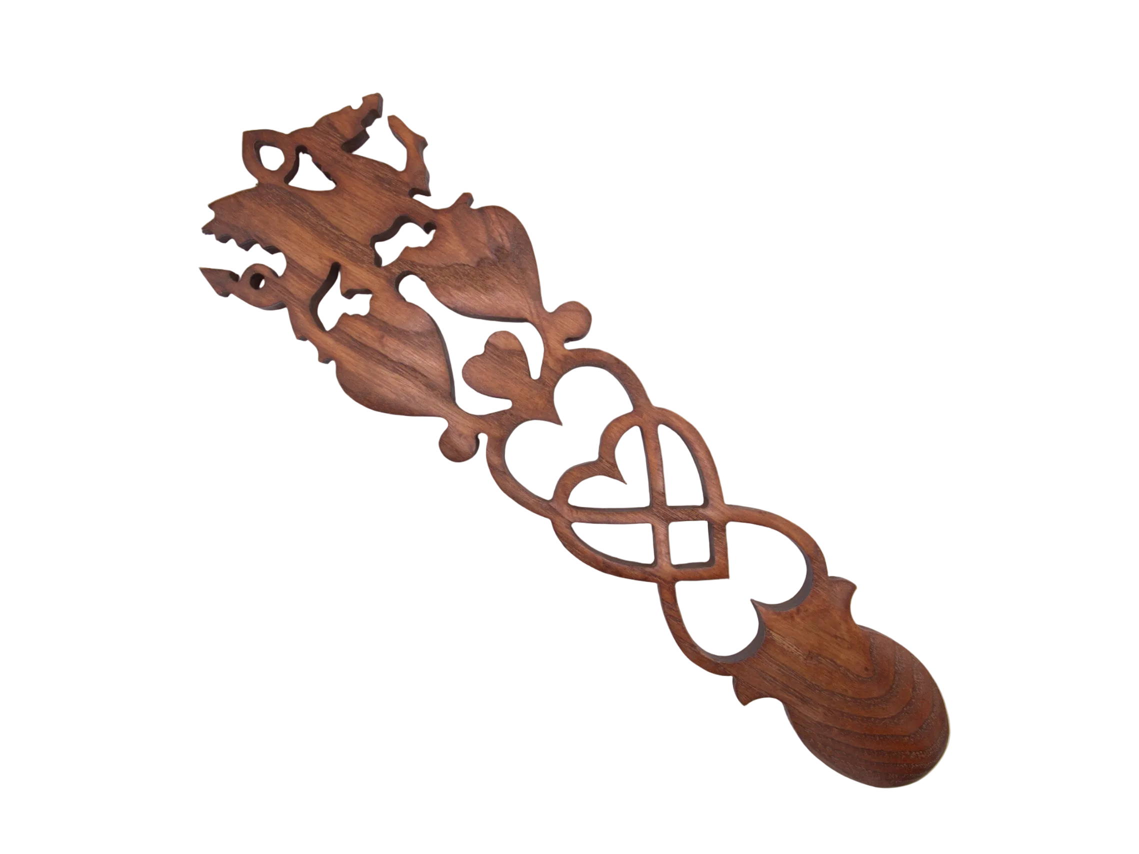 Welsh Dragon Heart Knot Love Spoon
