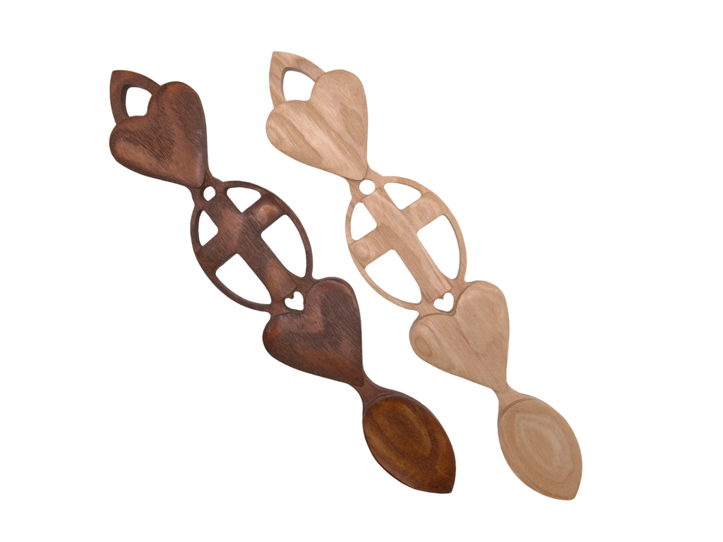 Double Heart Cross Love Spoon