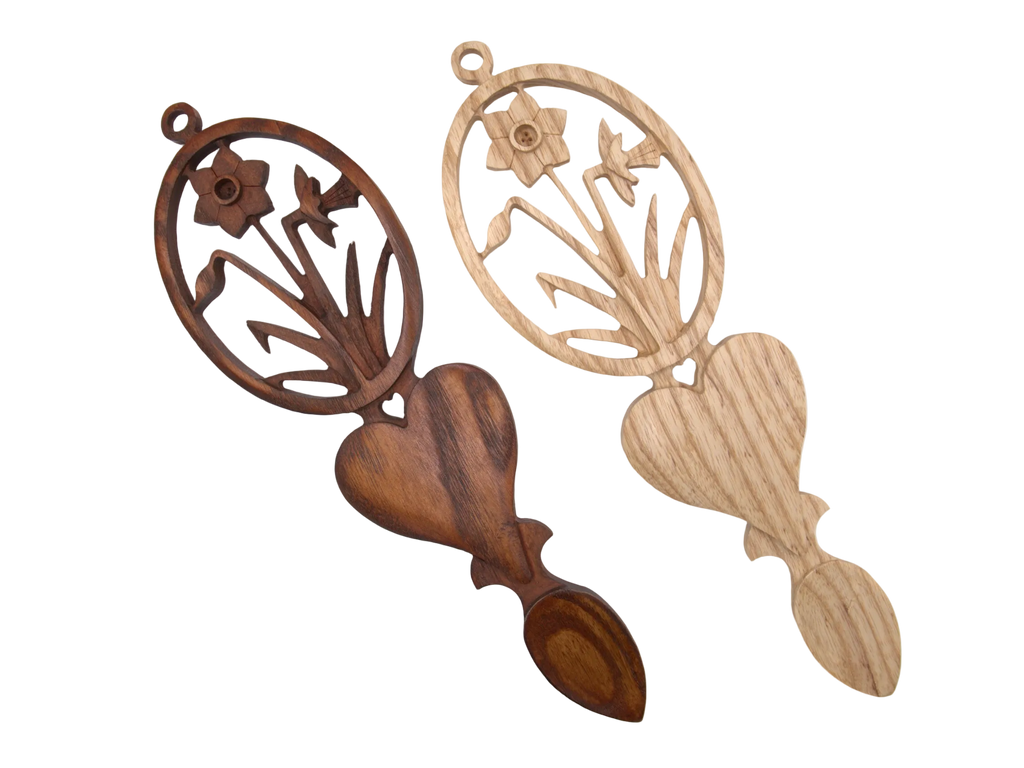 Daffodil and Heart Welsh Love Spoon