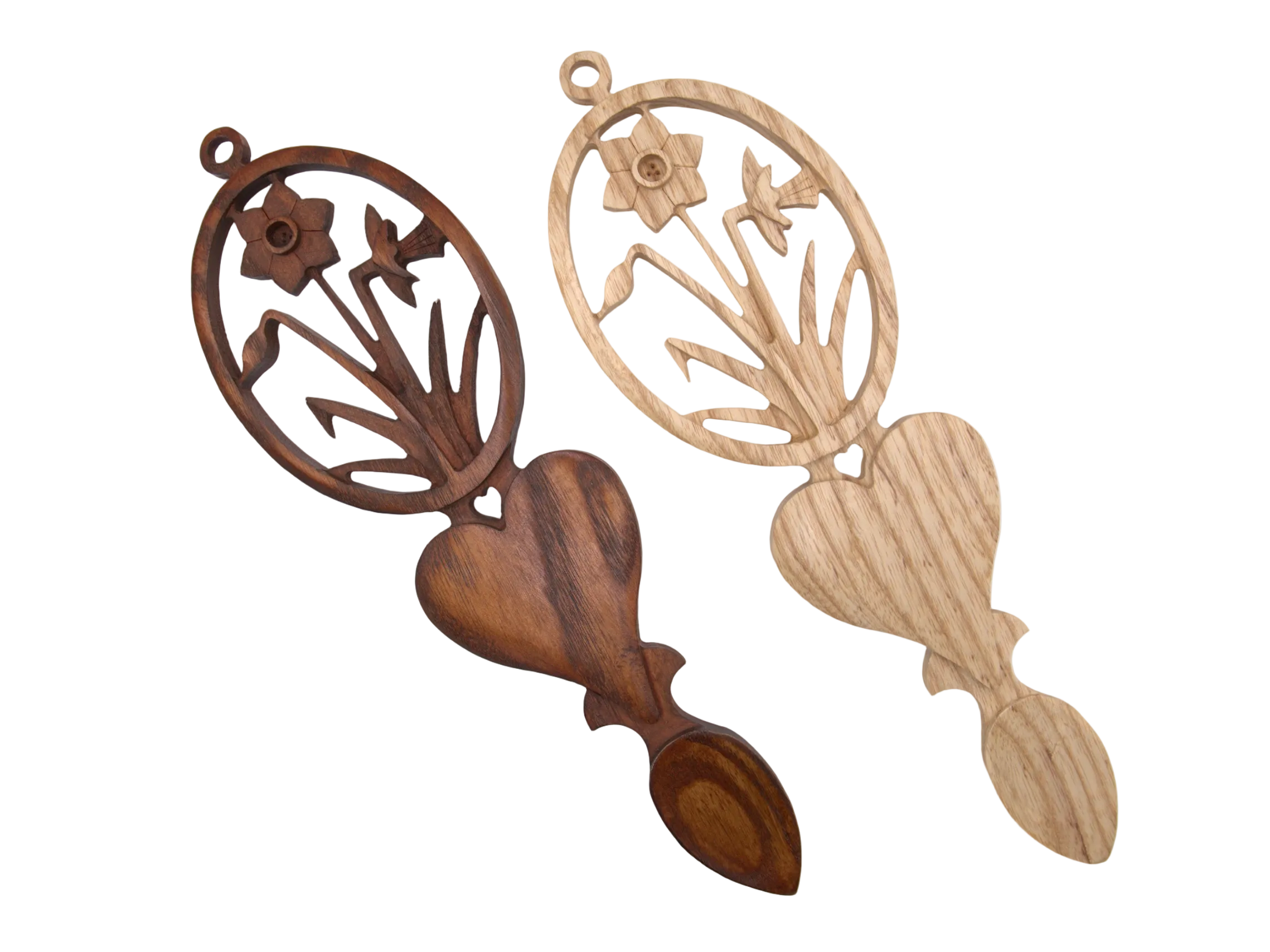 Daffodil and Heart Welsh Love Spoon