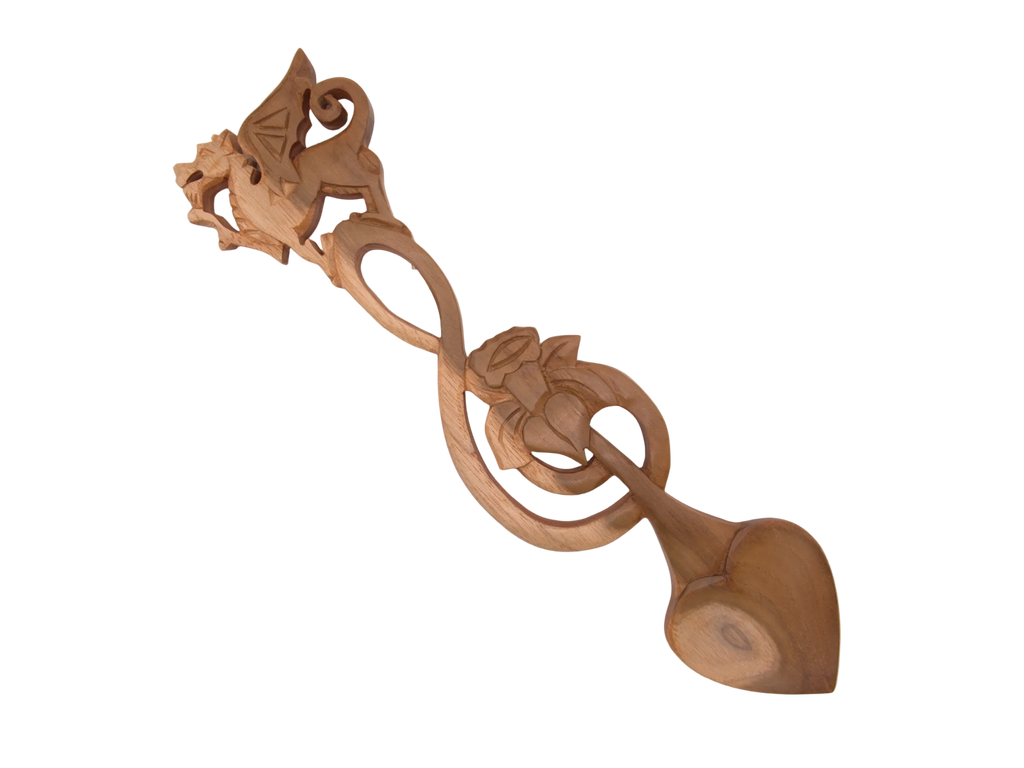 Welsh Dragon & Treble Clef Daffodil Love Spoon