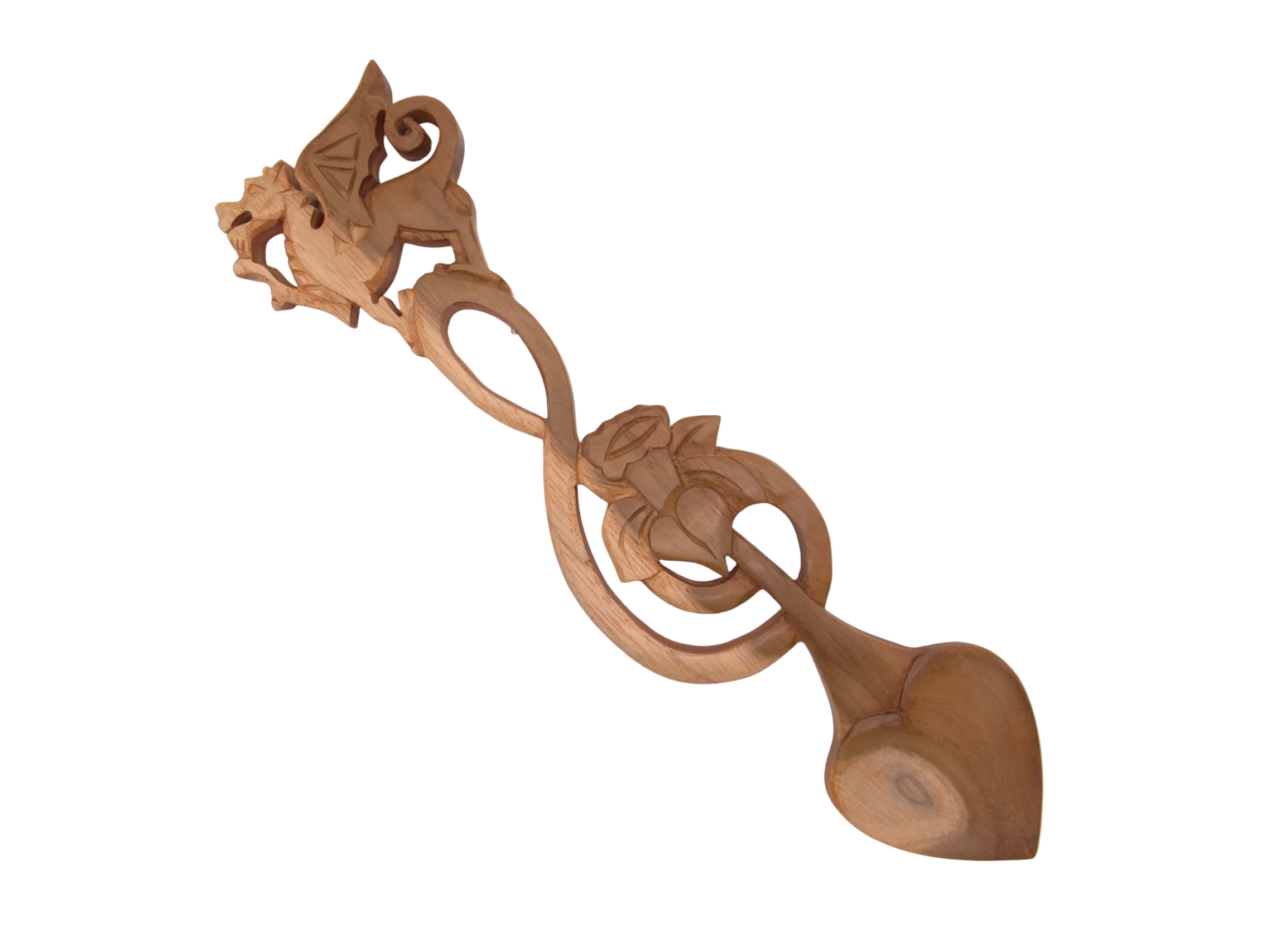 Welsh Dragon & Treble Clef Daffodil Love Spoon