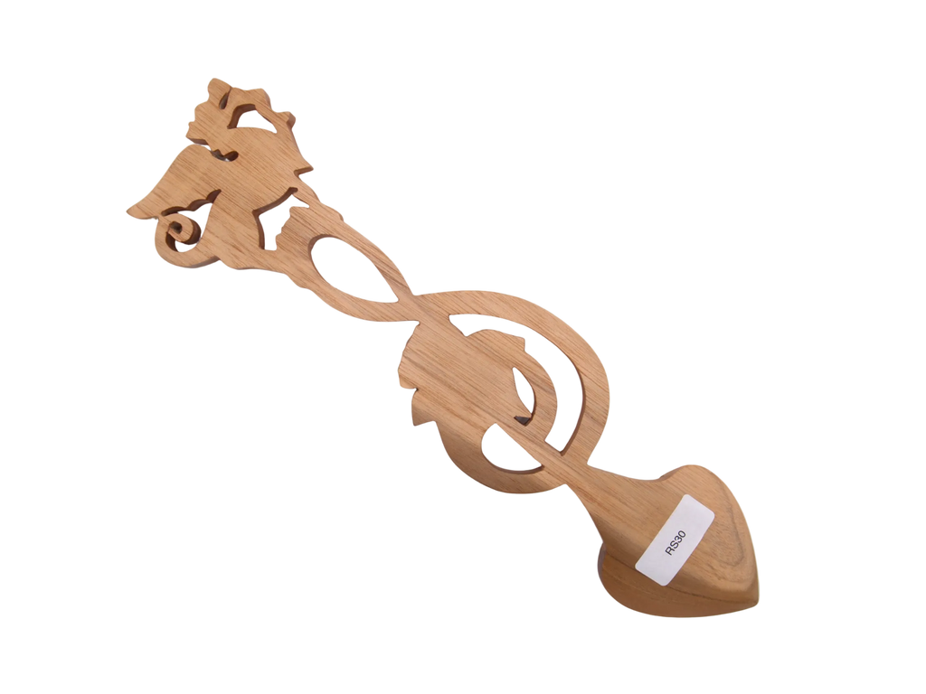 Welsh Dragon & Treble Clef Daffodil Love Spoon