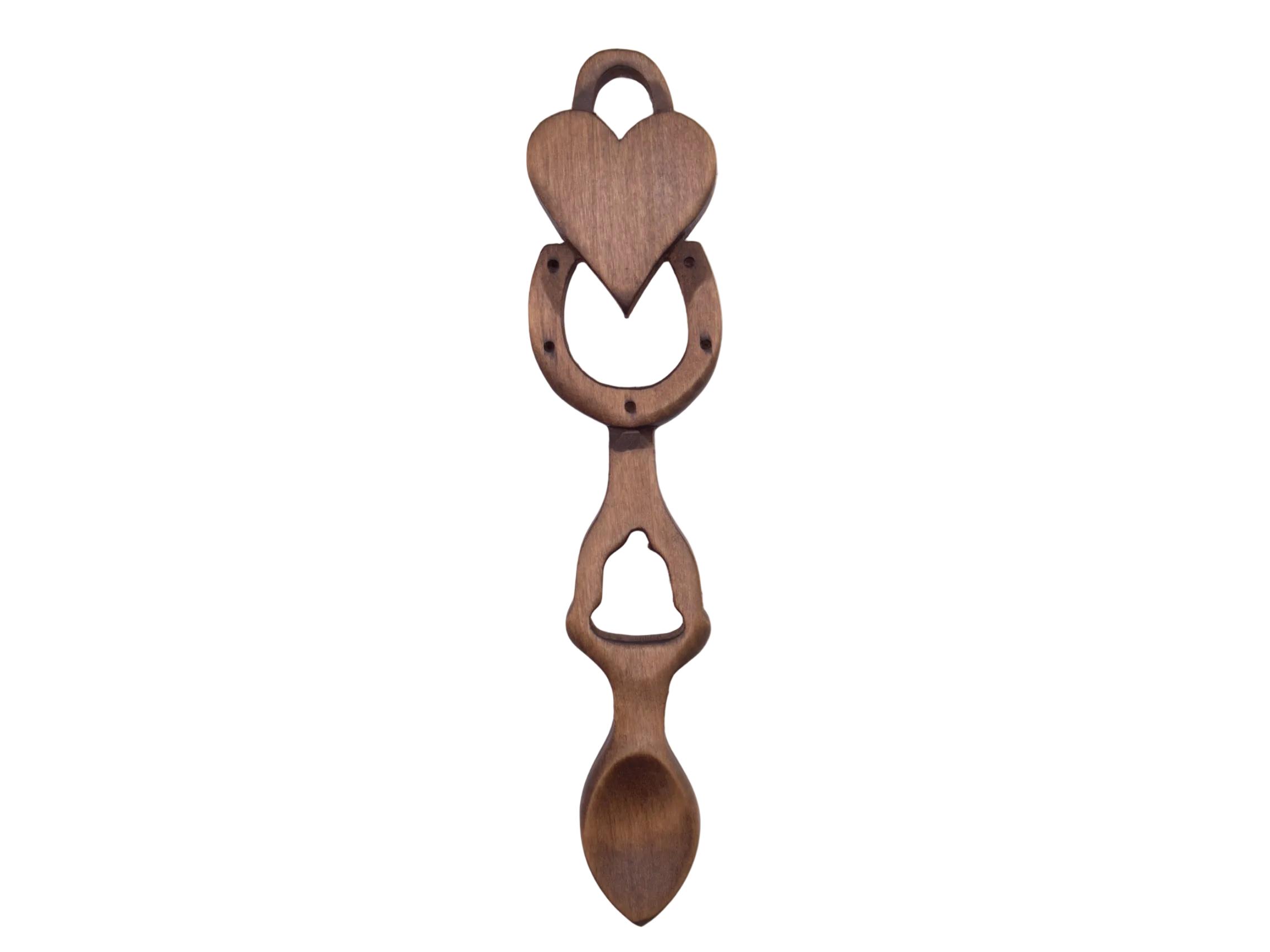 Heart, Horseshoe & Bell Welsh Love Spoon