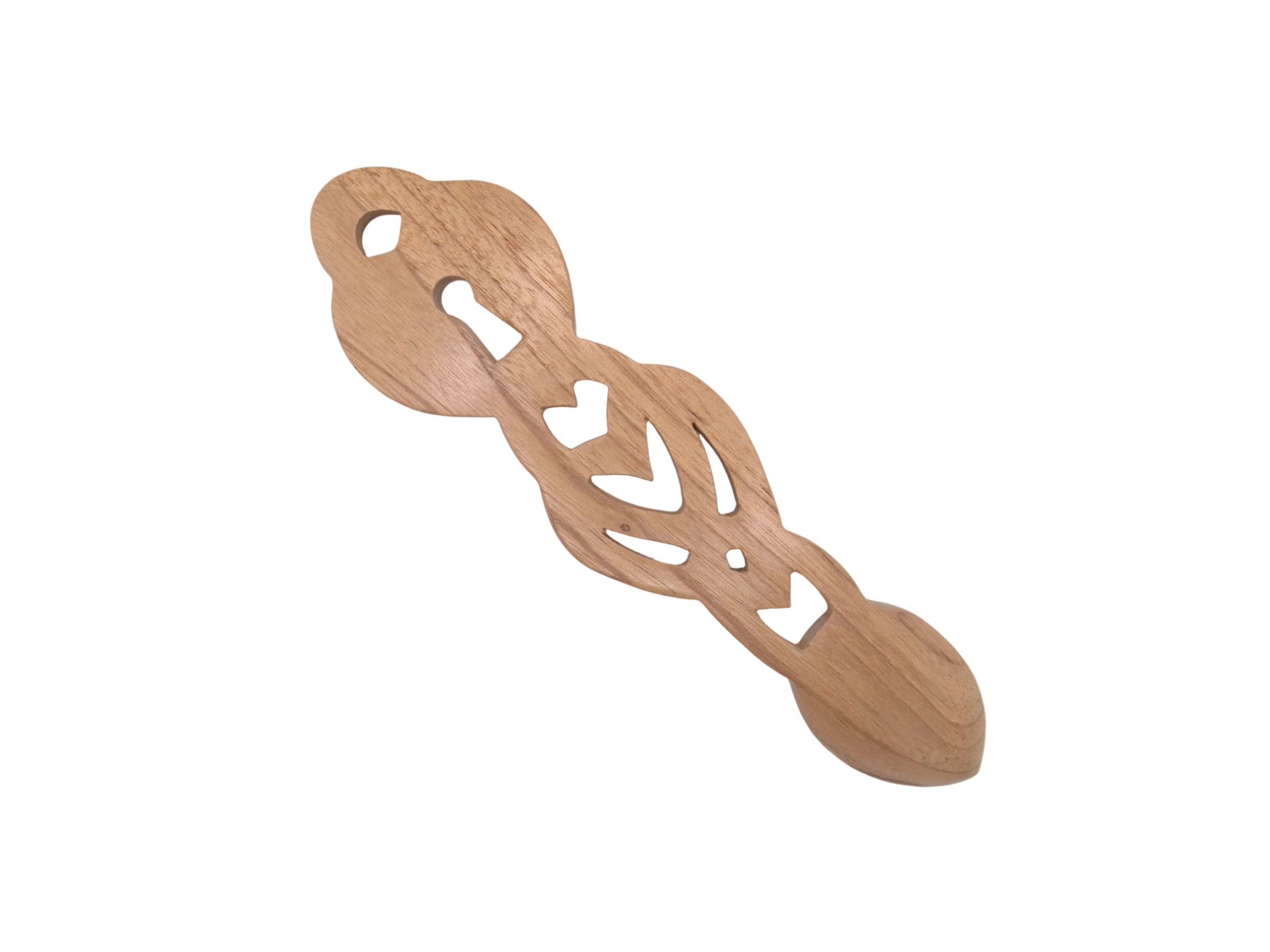 Heart & Key Welsh Love Spoon with Twisted Knot