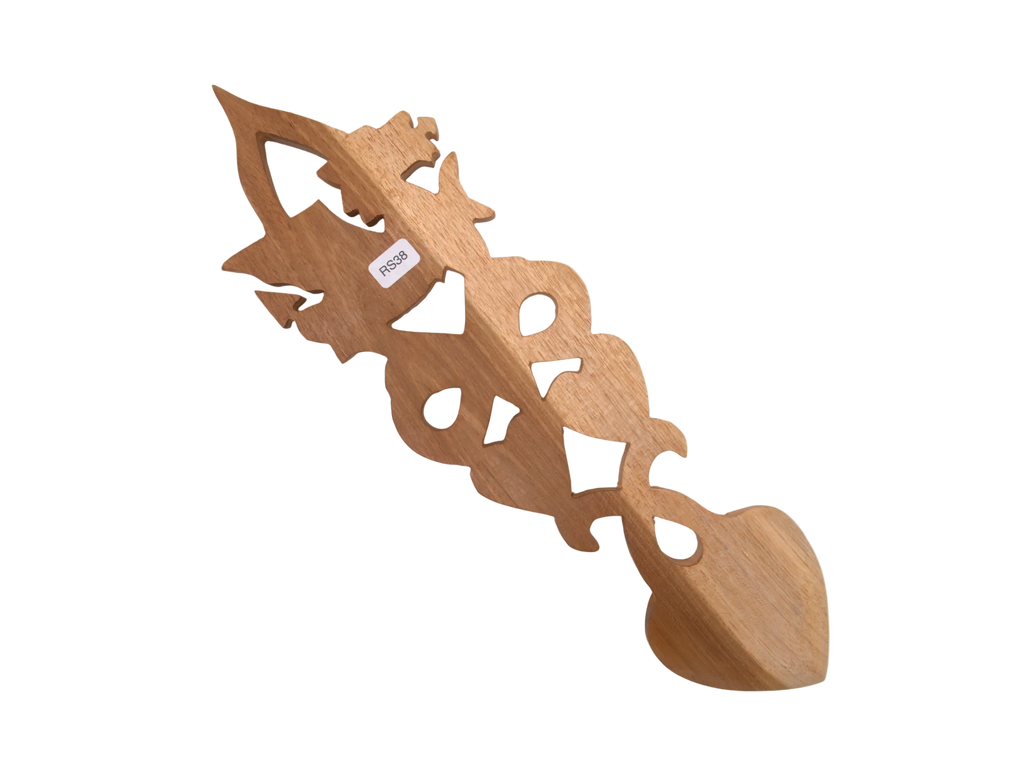 Welsh Dragon Love Spoon with Infinity Knot and Hearts