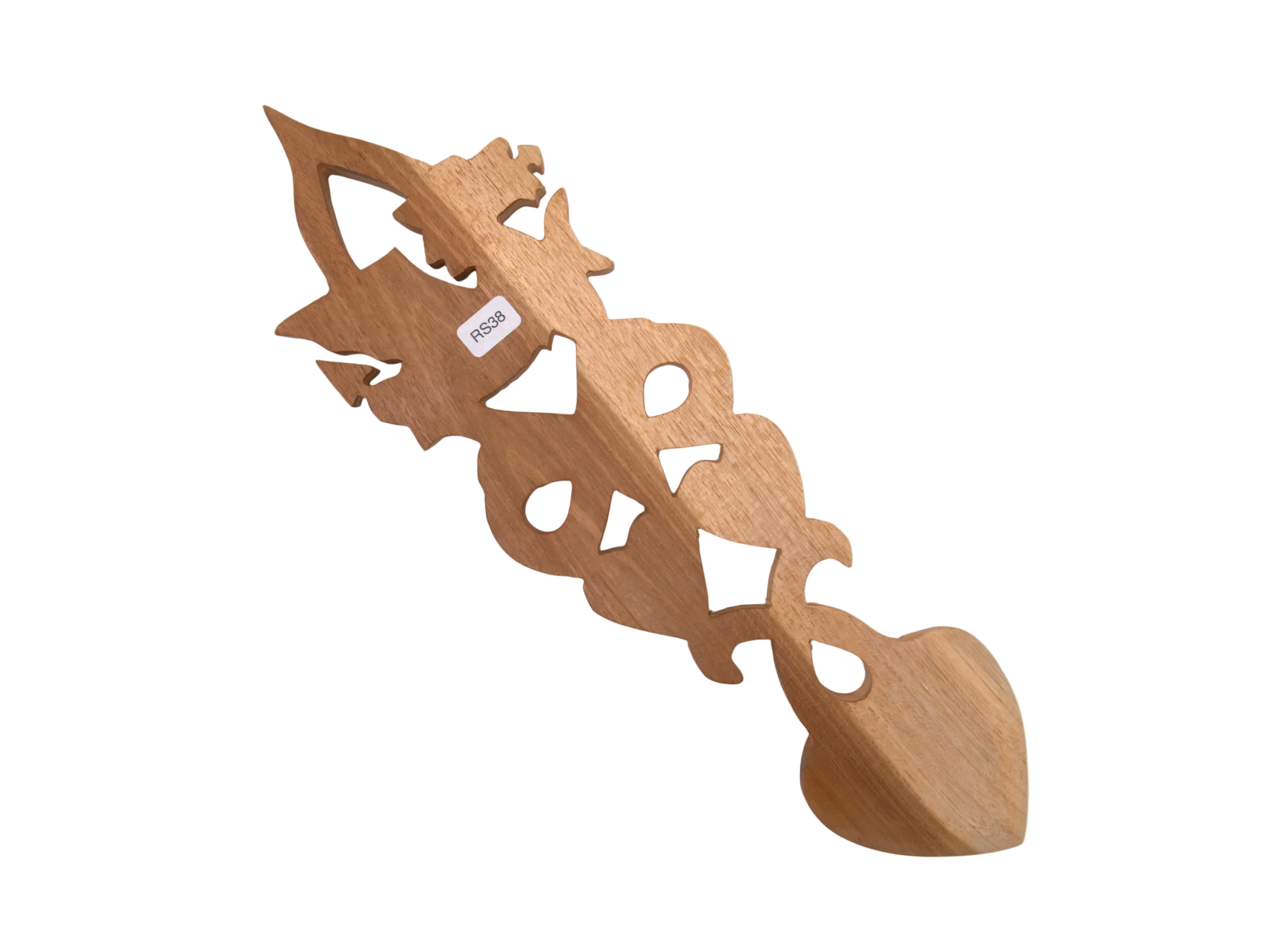 Welsh Dragon Love Spoon with Infinity Knot and Hearts