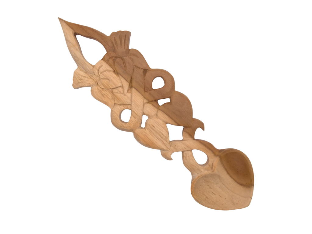 Two Daffodils Love Spoon with Infinity Knot and Hearts