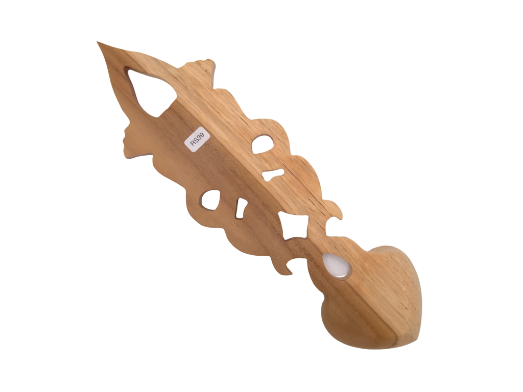 Two Daffodils Love Spoon with Infinity Knot and Hearts