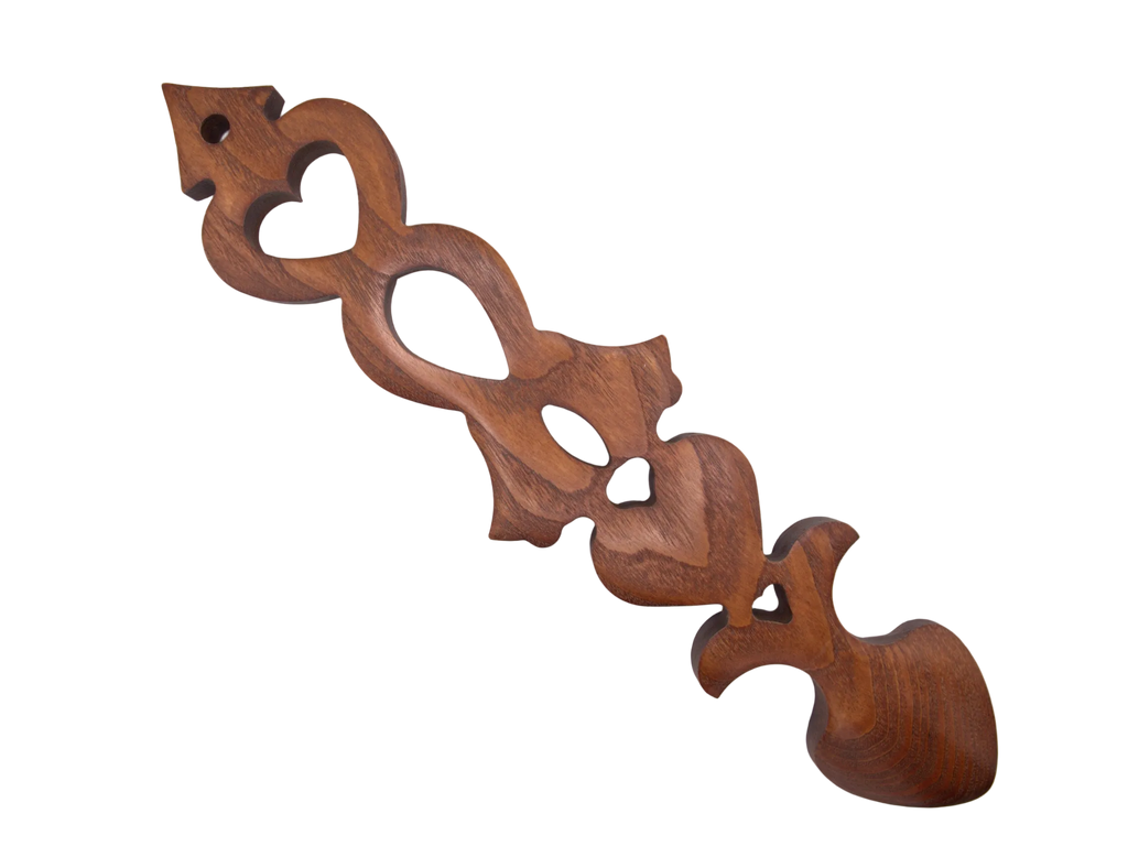 Two Hearts & Two Bells Welsh Love Spoon