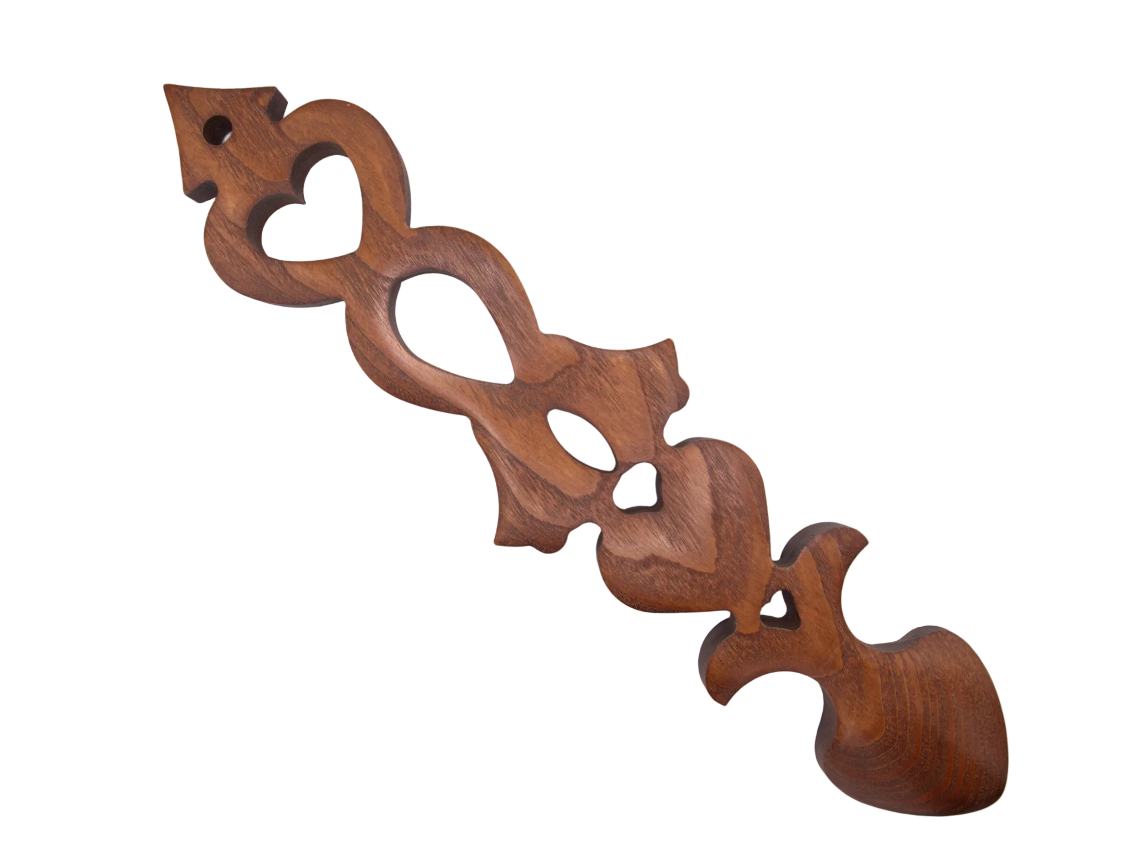 Two Hearts & Two Bells Welsh Love Spoon