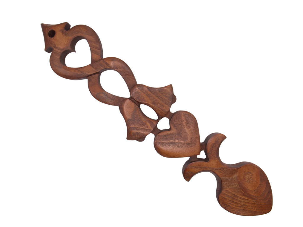Two Hearts & Two Bells Welsh Love Spoon