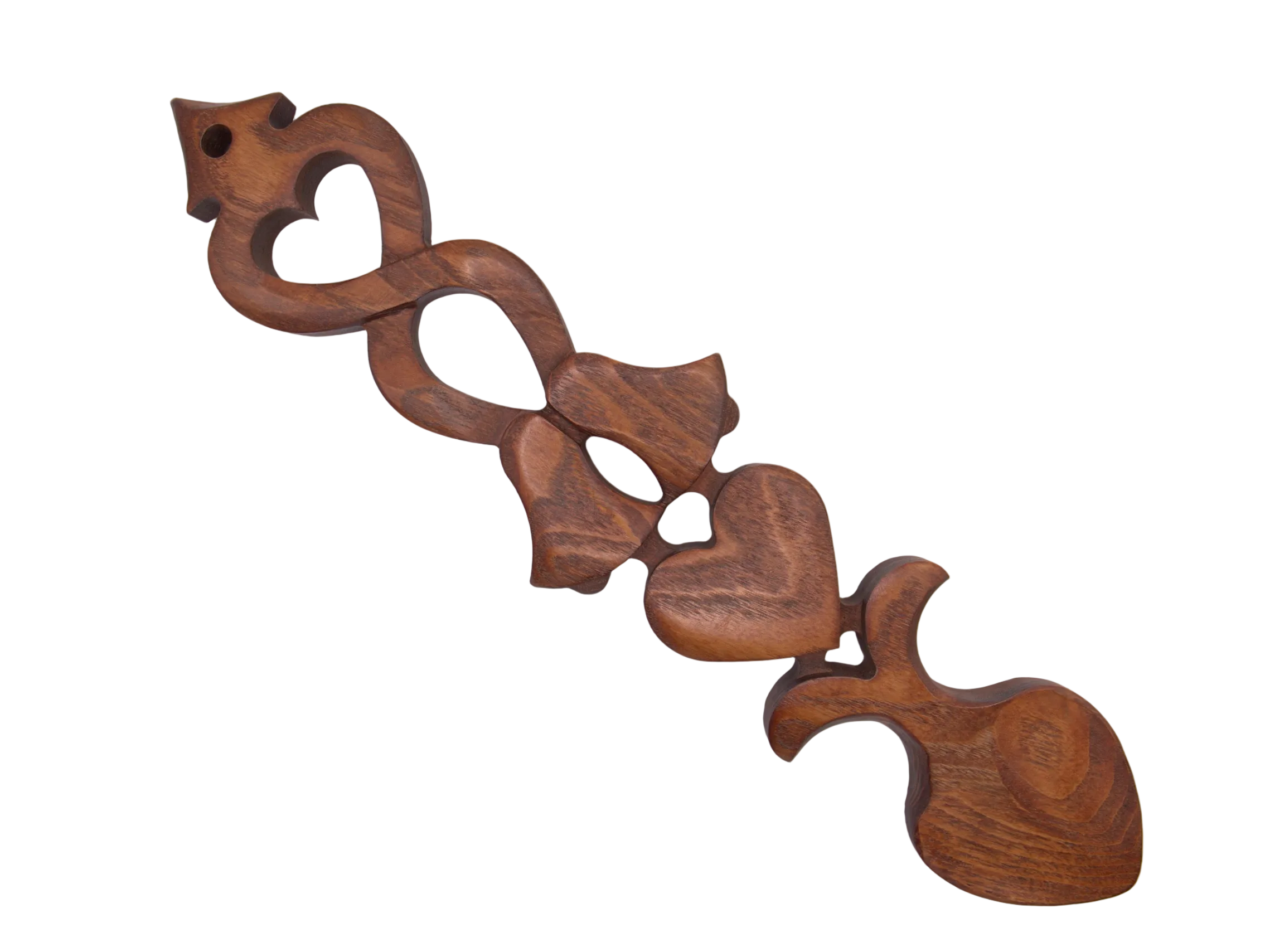 Two Hearts & Two Bells Welsh Love Spoon