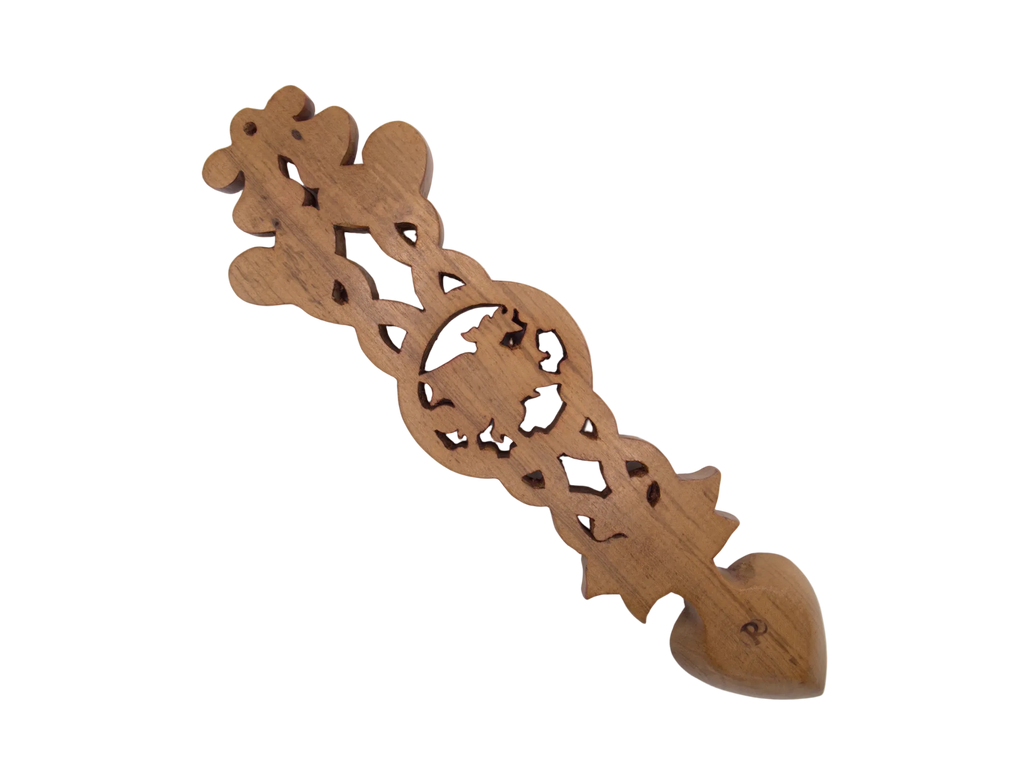 Welsh Dragon, Double Heart & Flower Love Spoon