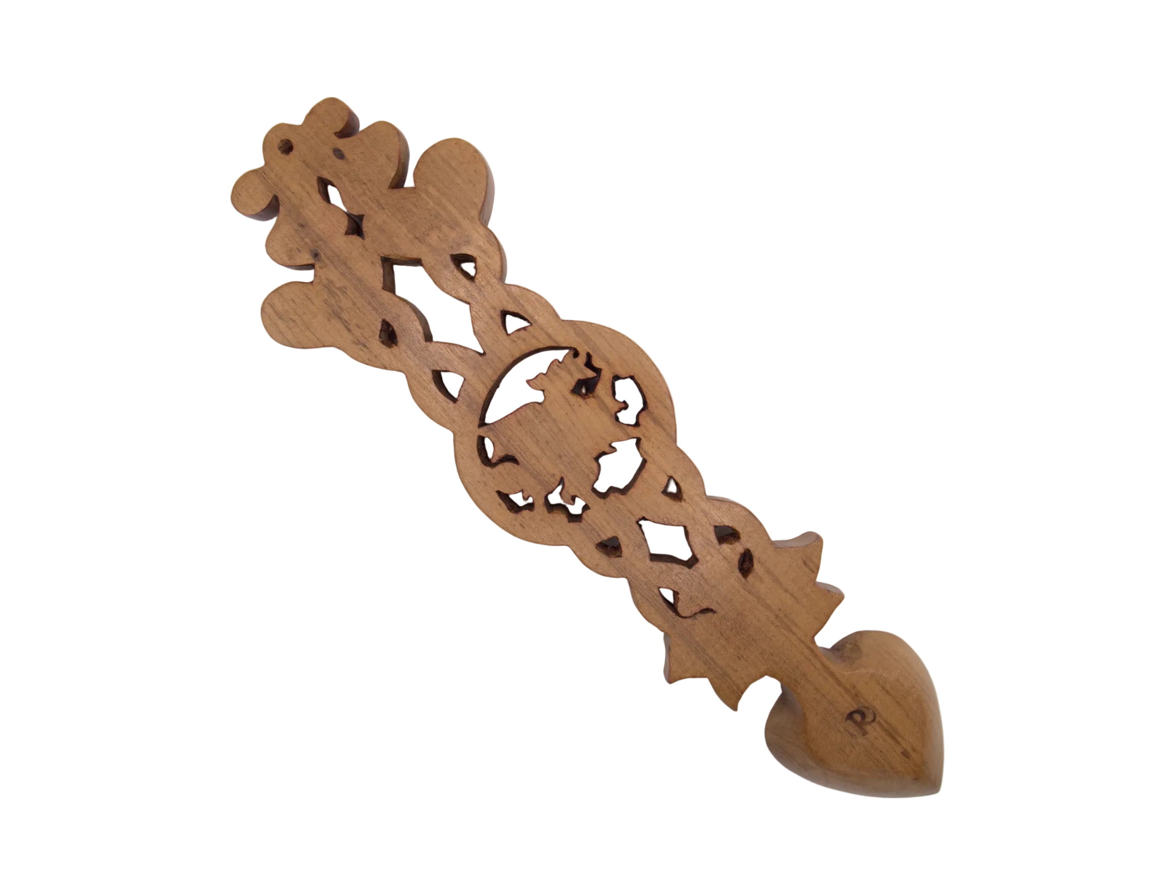 Welsh Dragon, Double Heart & Flower Love Spoon