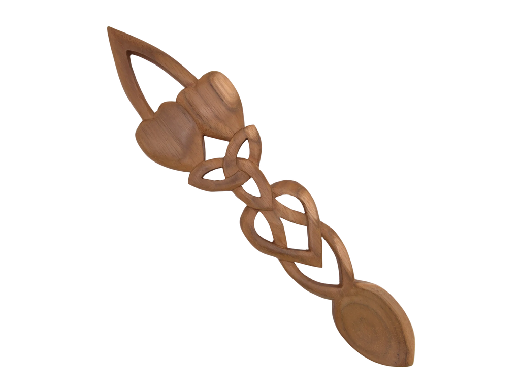Two Hearts & Celtic Knot Welsh Love Spoon