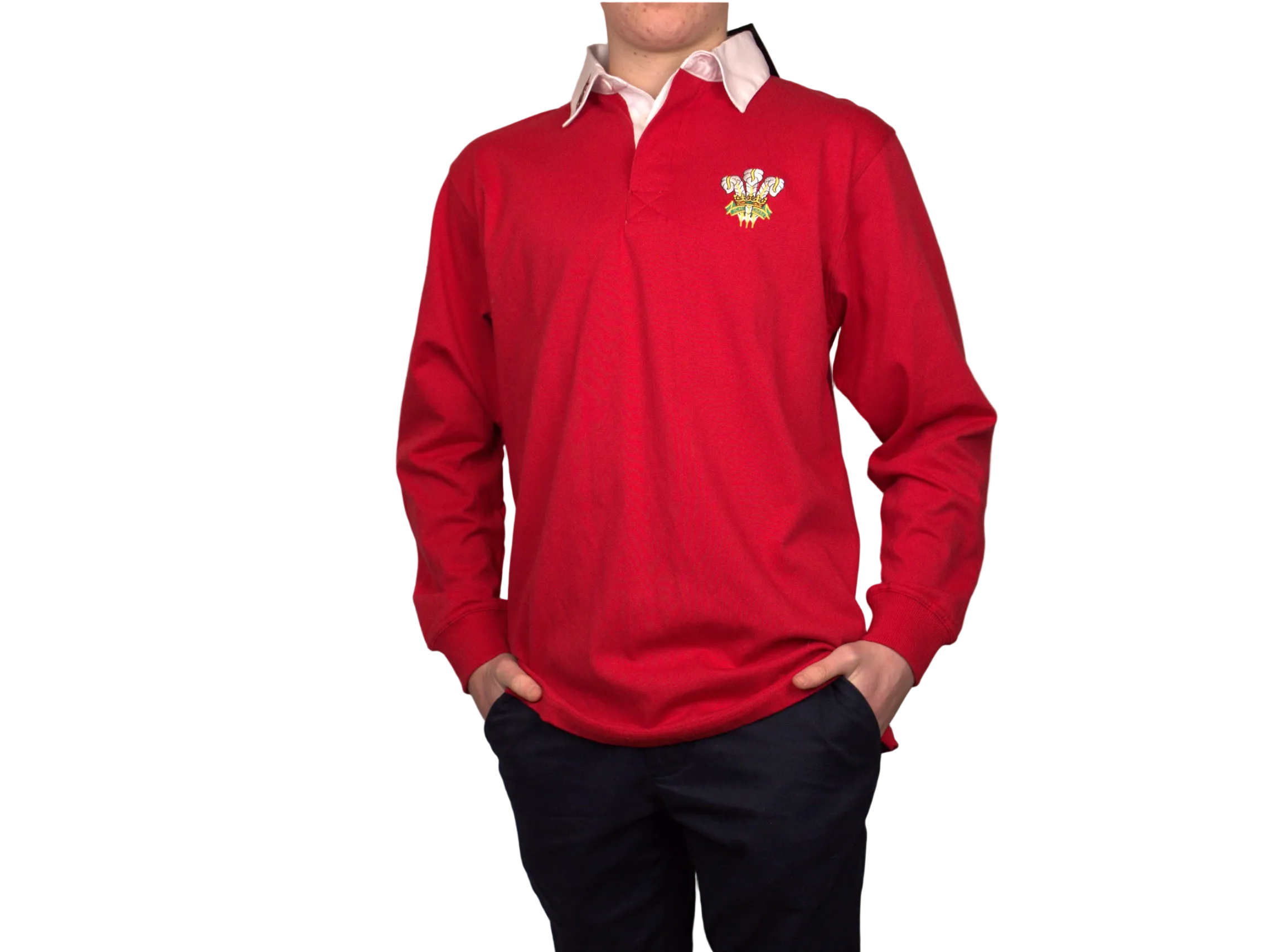 Traditional Red Cymru Long Sleeve Rugby Shirt
