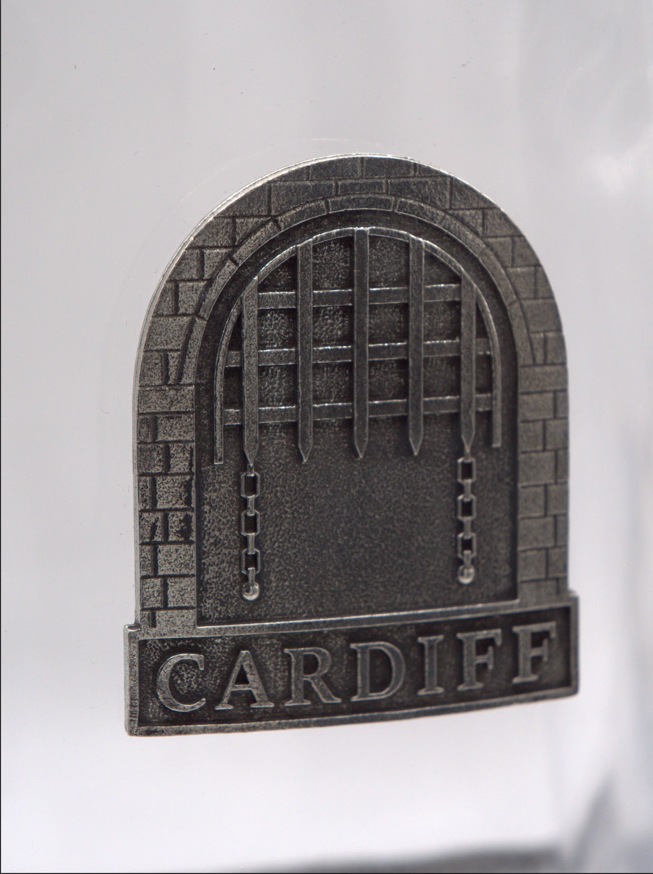 A.E Williams Cardiff Castle Pewter & Glass Decanter