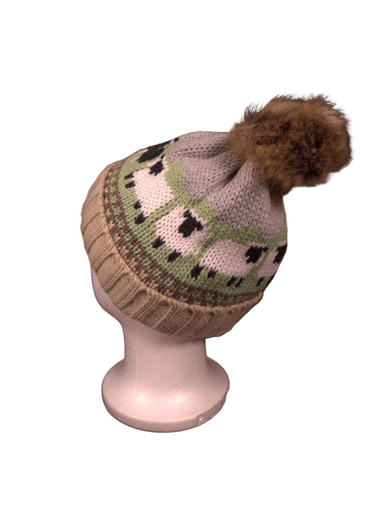 Welsh Sheep Knit Pom Hat