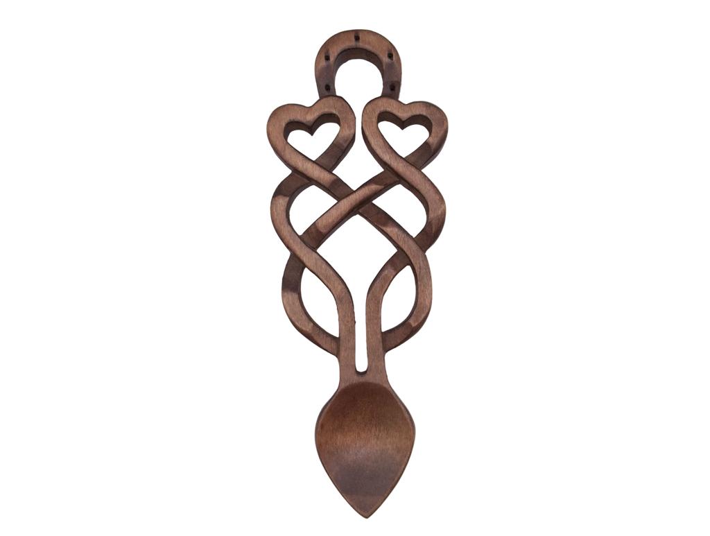 Double Heart Celtic Welsh Lovespoon