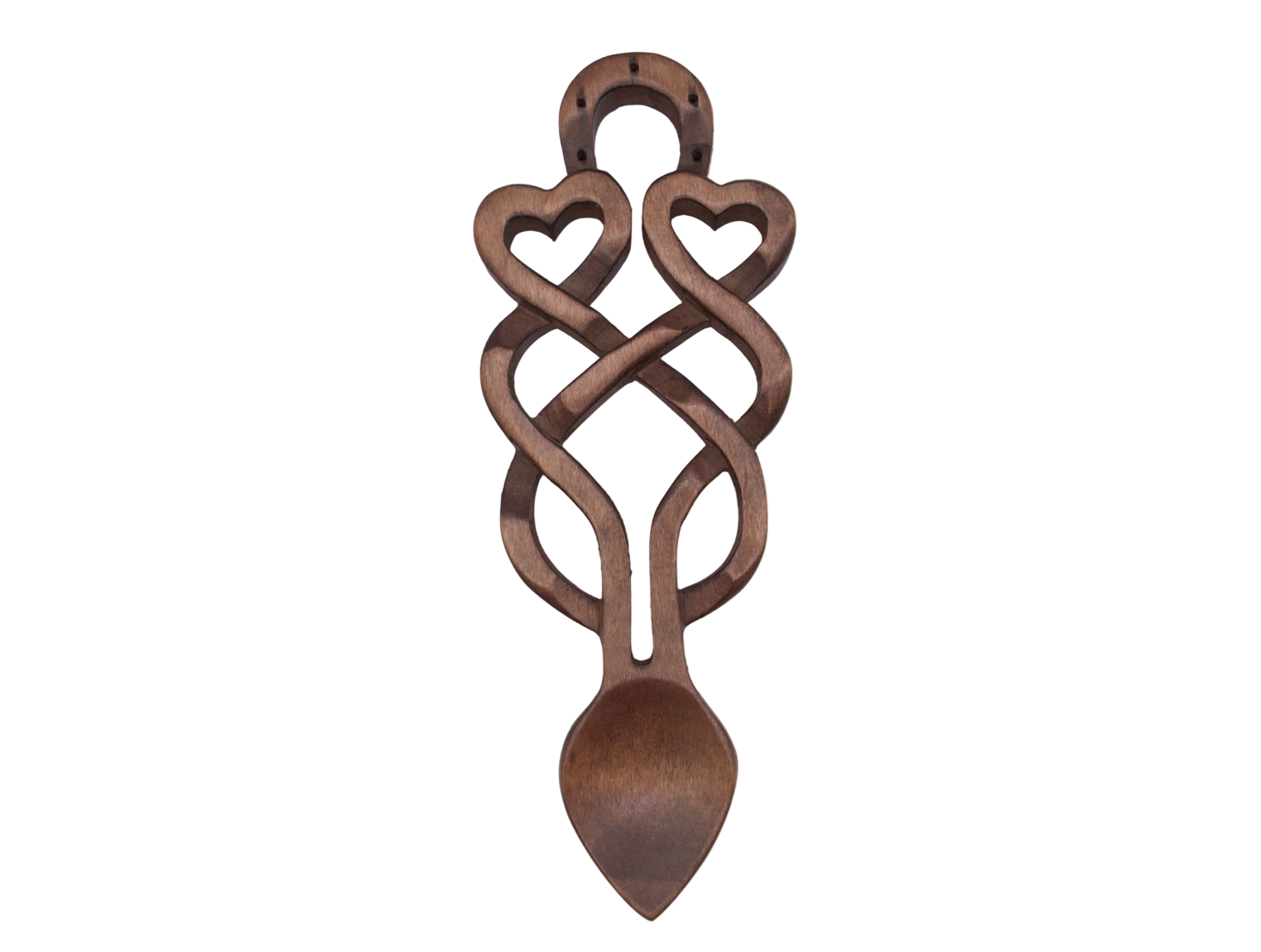 Double Heart Celtic Welsh Lovespoon