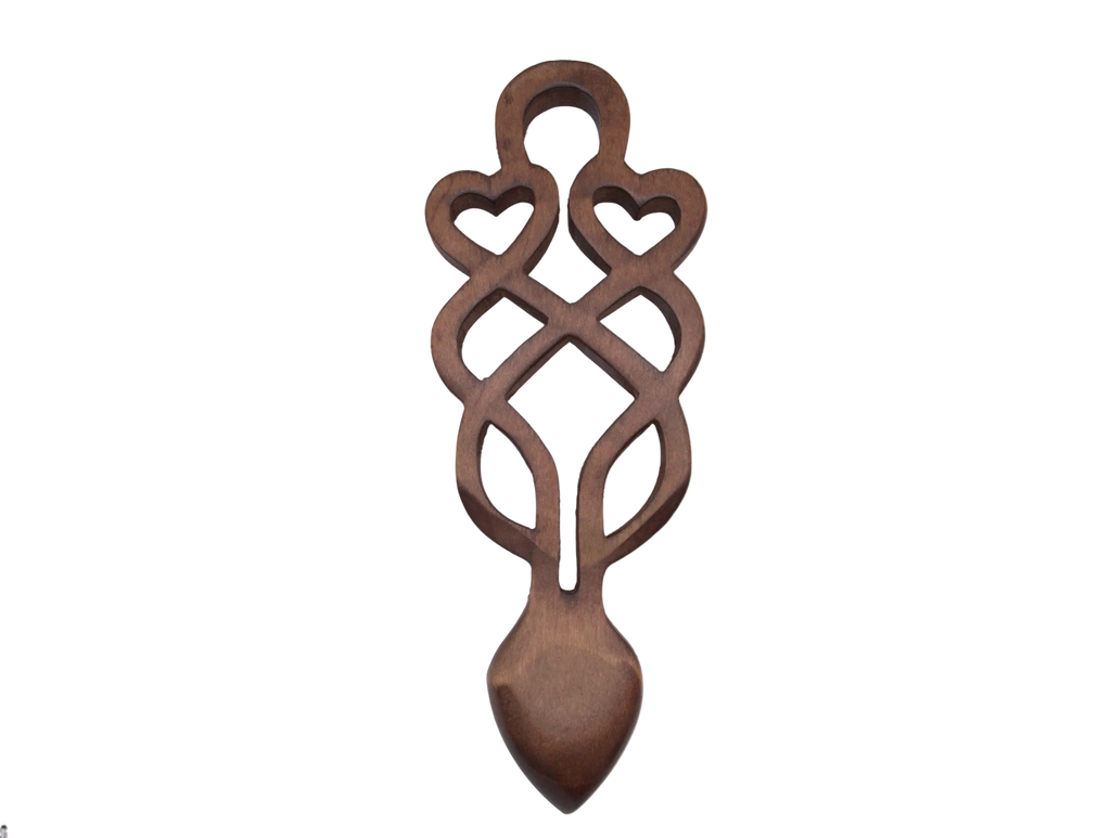 Double Heart Celtic Welsh Lovespoon