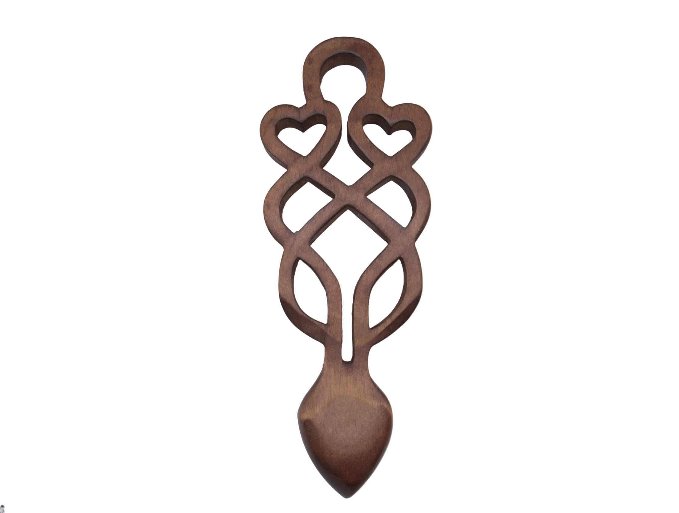 Double Heart Celtic Welsh Lovespoon