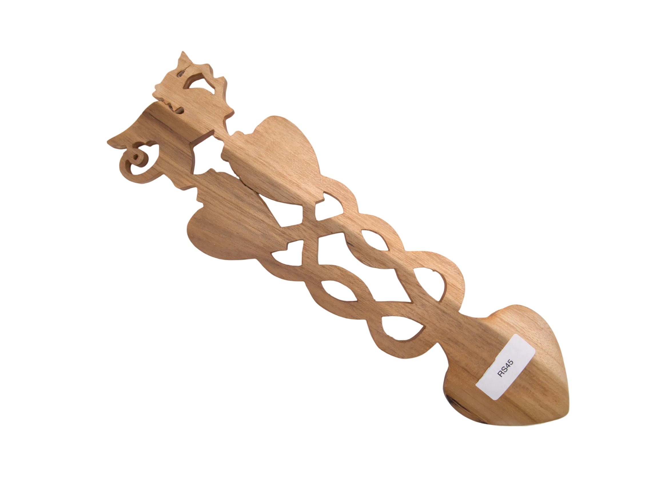 Dragon Double Heart Knot Welsh Lovespoon