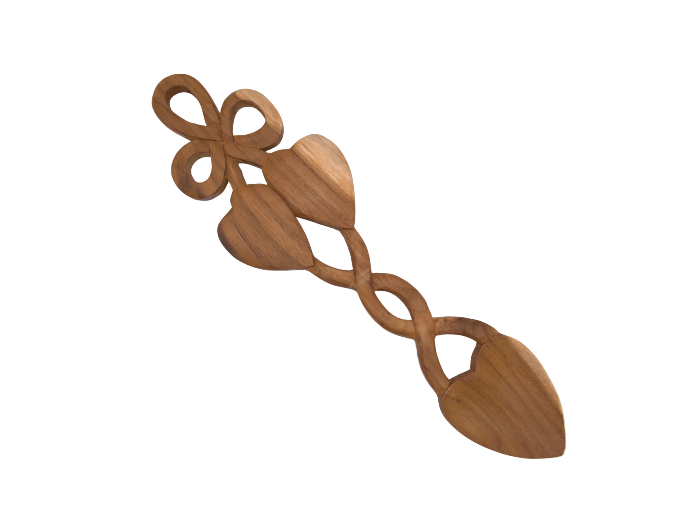 Knot and Double Heart Welsh Lovespoon