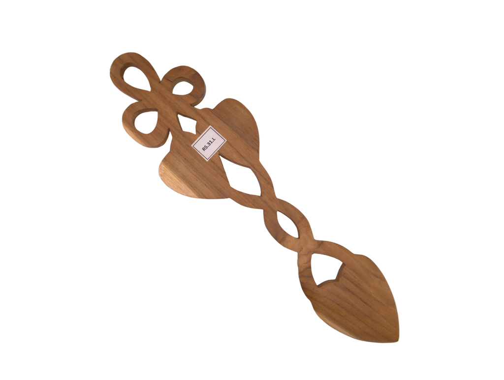 Knot and Double Heart Welsh Lovespoon