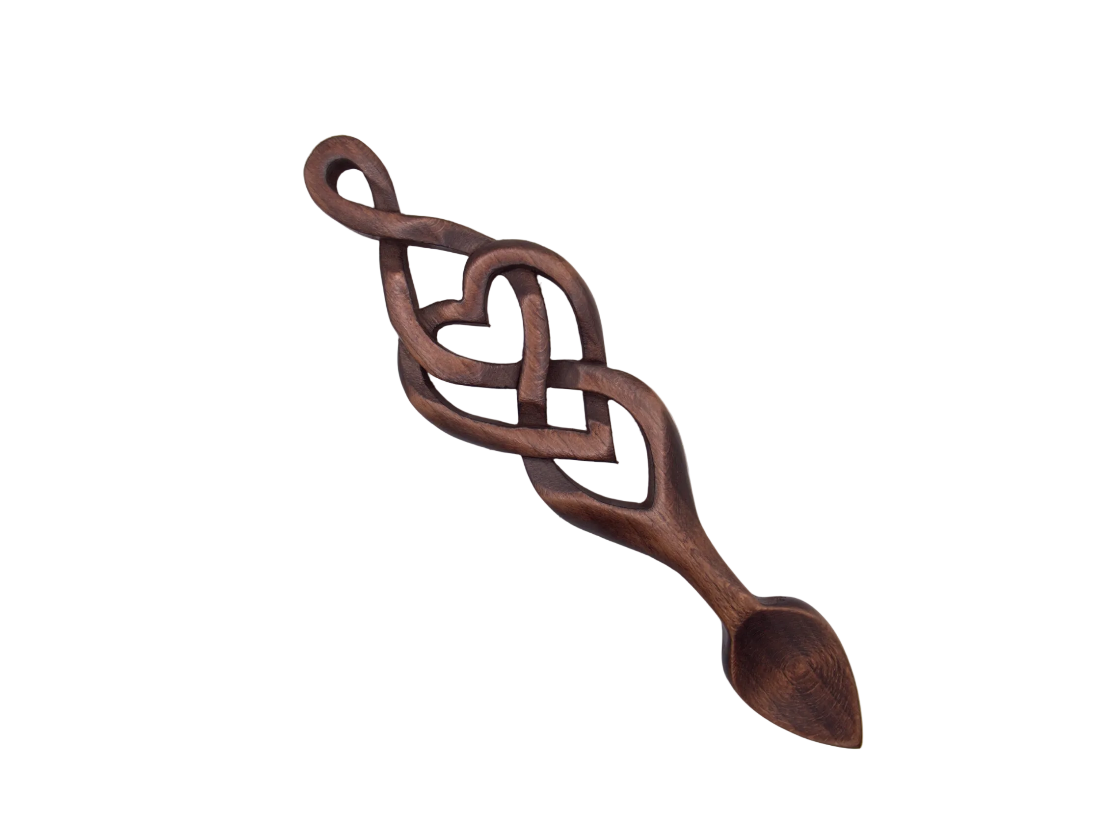 Intricate Celtic Knot & Heart Welsh Lovespoon