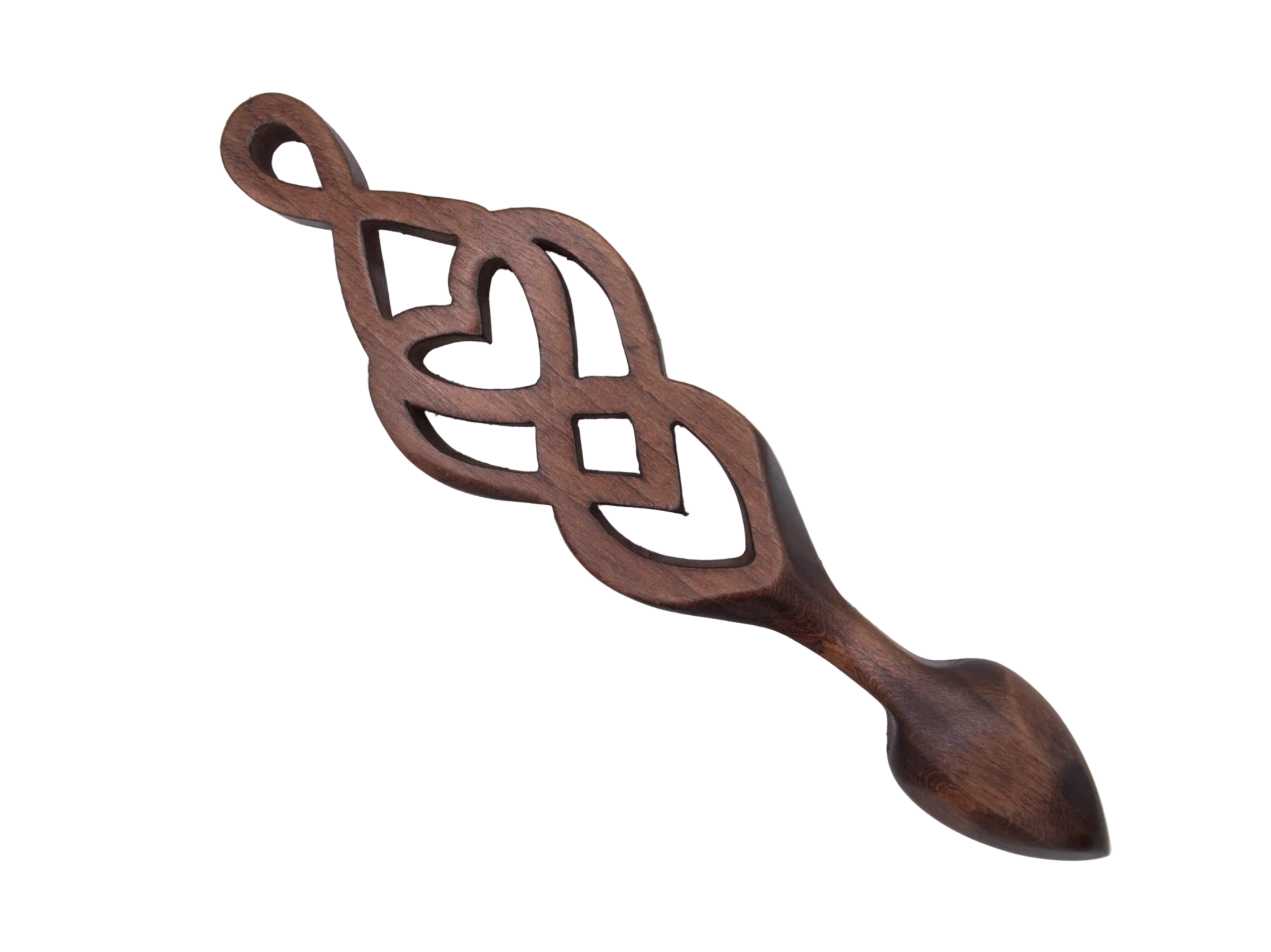 Intricate Celtic Knot & Heart Welsh Lovespoon