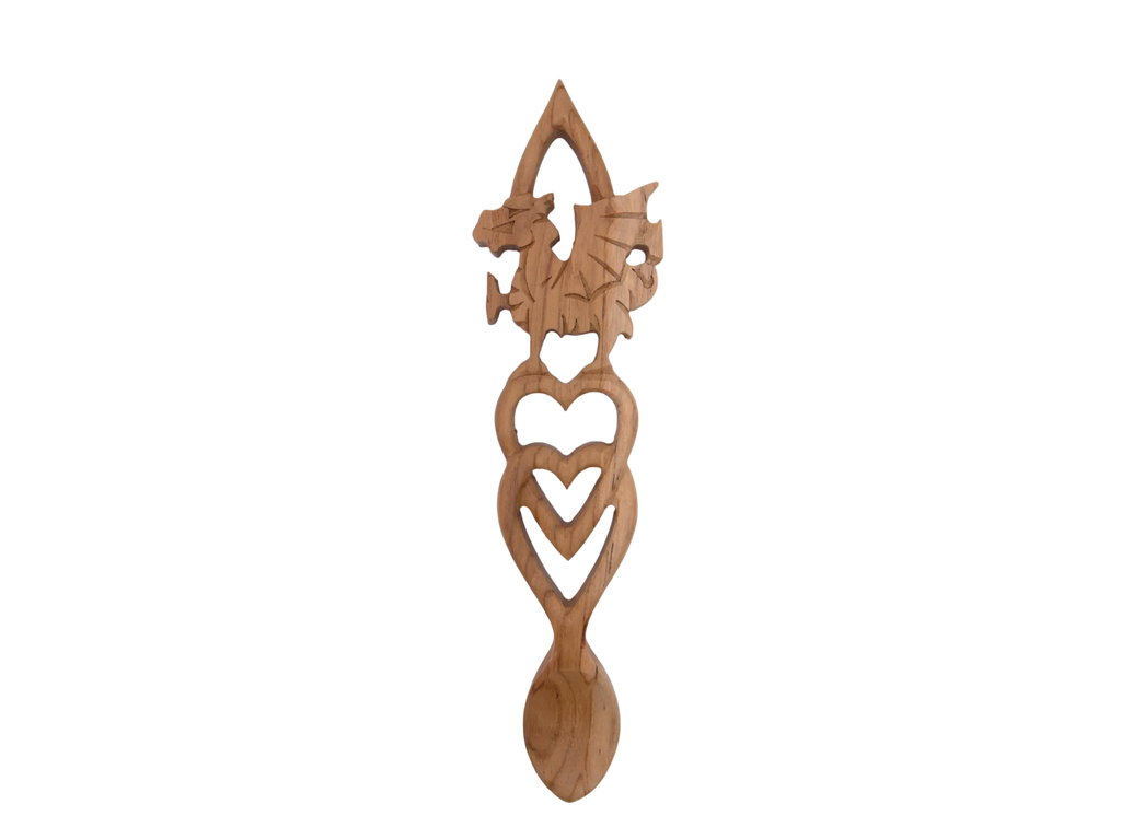 Dragon & Double Heart Welsh Lovespoon