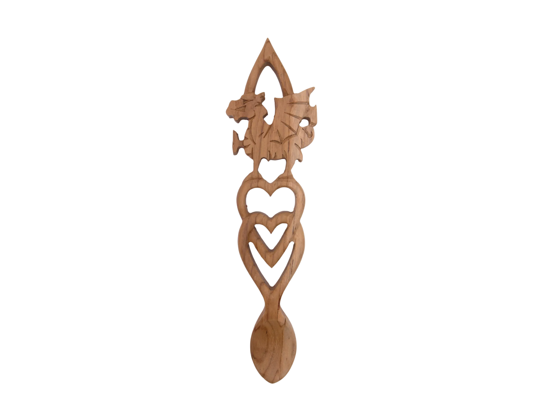 Dragon & Double Heart Welsh Lovespoon