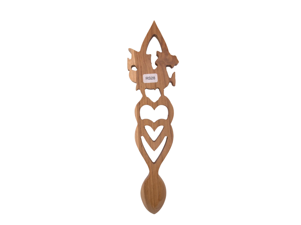 Dragon & Double Heart Welsh Lovespoon