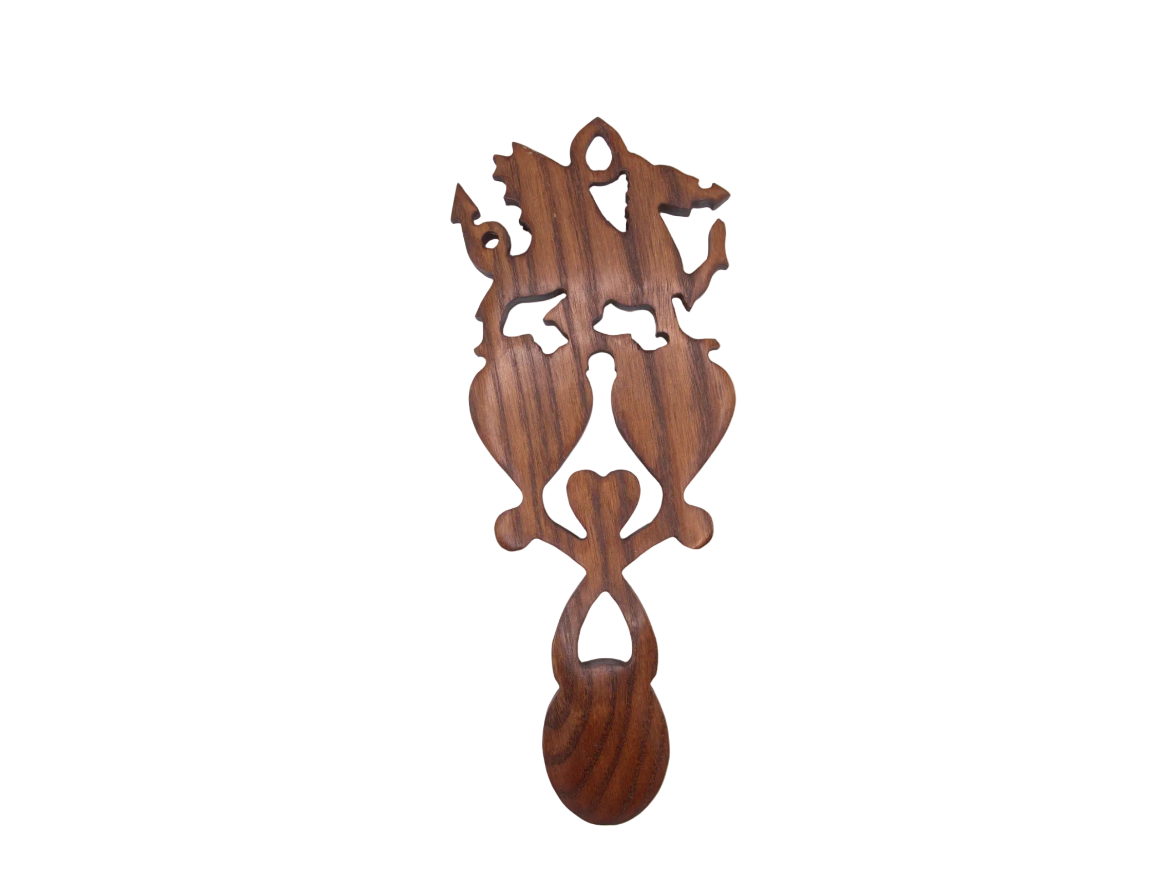 Welsh Dragon with Triple Heart Love Spoon