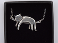 St Justin Pewter Lazy Cat Necklace