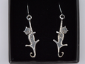 St Justin Pewter Climbing Cat Drop Earrings