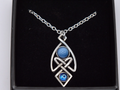 St Justin Pewter Celtic Blue Stone Necklace