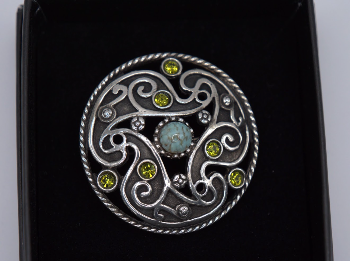 St Justin Pewter Celtic Triskelion Brooch