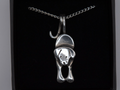St Justin Pewter Sniffing Dog Necklace