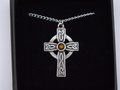 St Justin Pewter Orange Celtic Cross Necklace